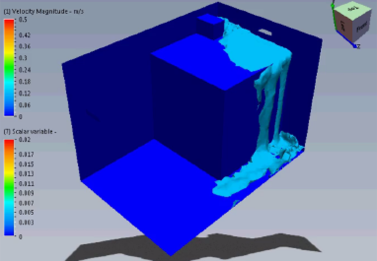 Simulation of refrigerant leak in a walk-in cooler. This simulation was part of Primaira's hazard analysis.